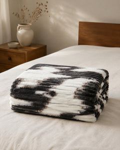 Folded charcoal ivory brushstripe Smartchoice AC comforter