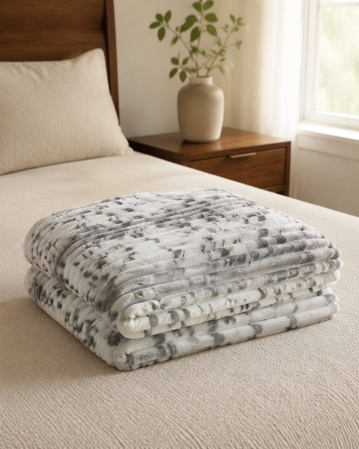 Folded mist grey abstract dash Smartchoice AC comforter