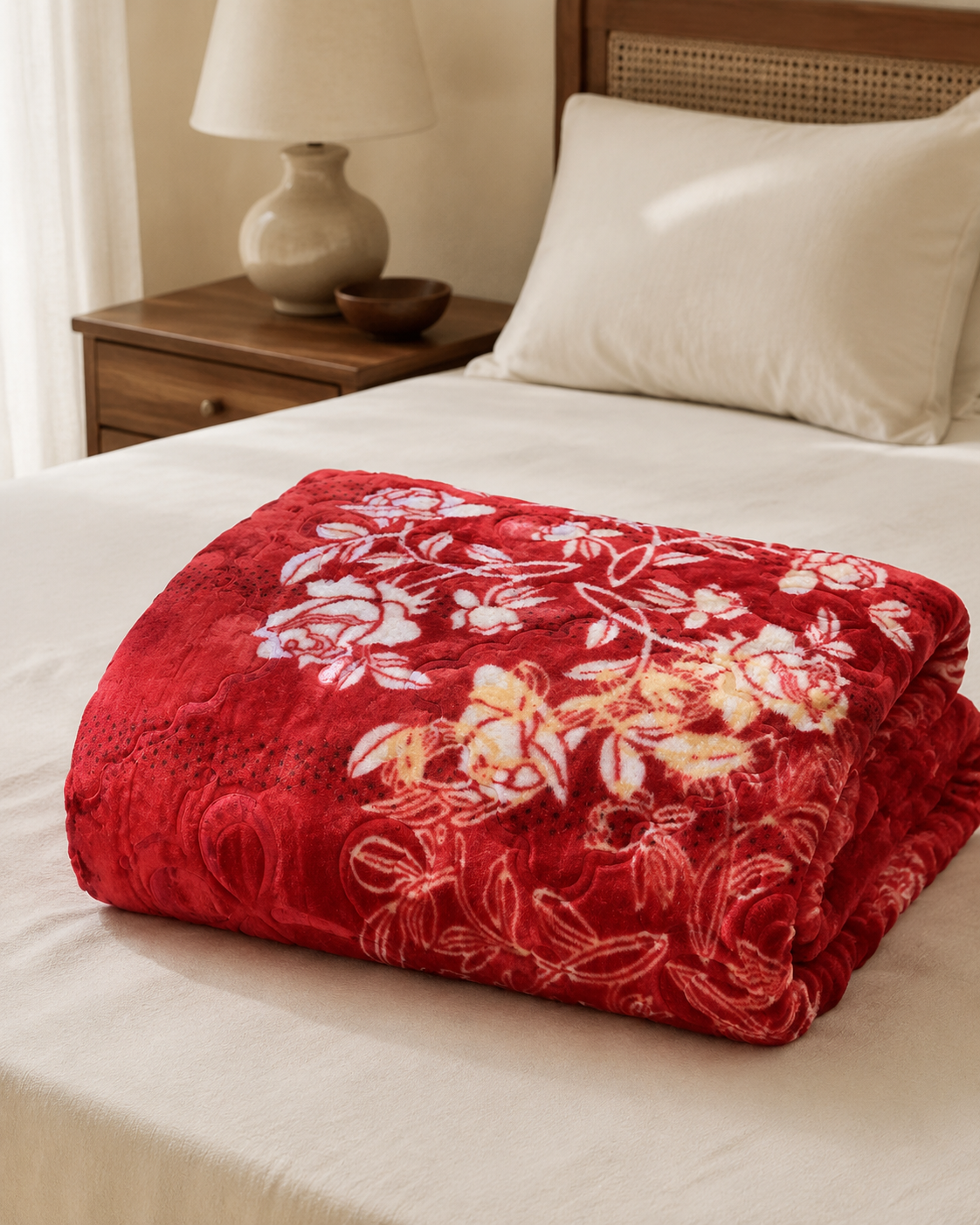 Ruby Floral Sunshine AC Comforter – 1 Piece – side product view