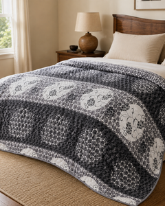 Charcoal Medallion Band Sunshine AC Comforter – 1 Piece – side product view