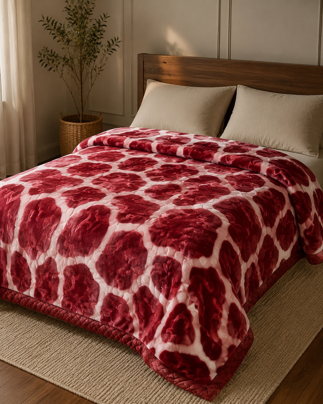 Burgundy Pebble Floral Sunshine AC Comforter – 1 Piece – hero product view
