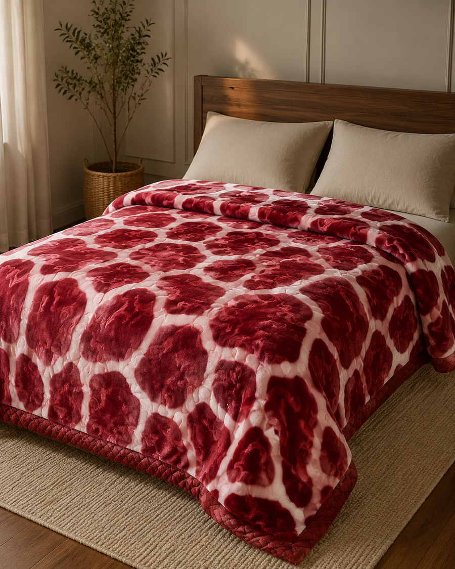 Burgundy Pebble Floral Sunshine AC Comforter – 1 Piece – hero product view