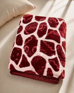Burgundy Pebble Floral Sunshine AC Comforter – 1 Piece – overhead product view
