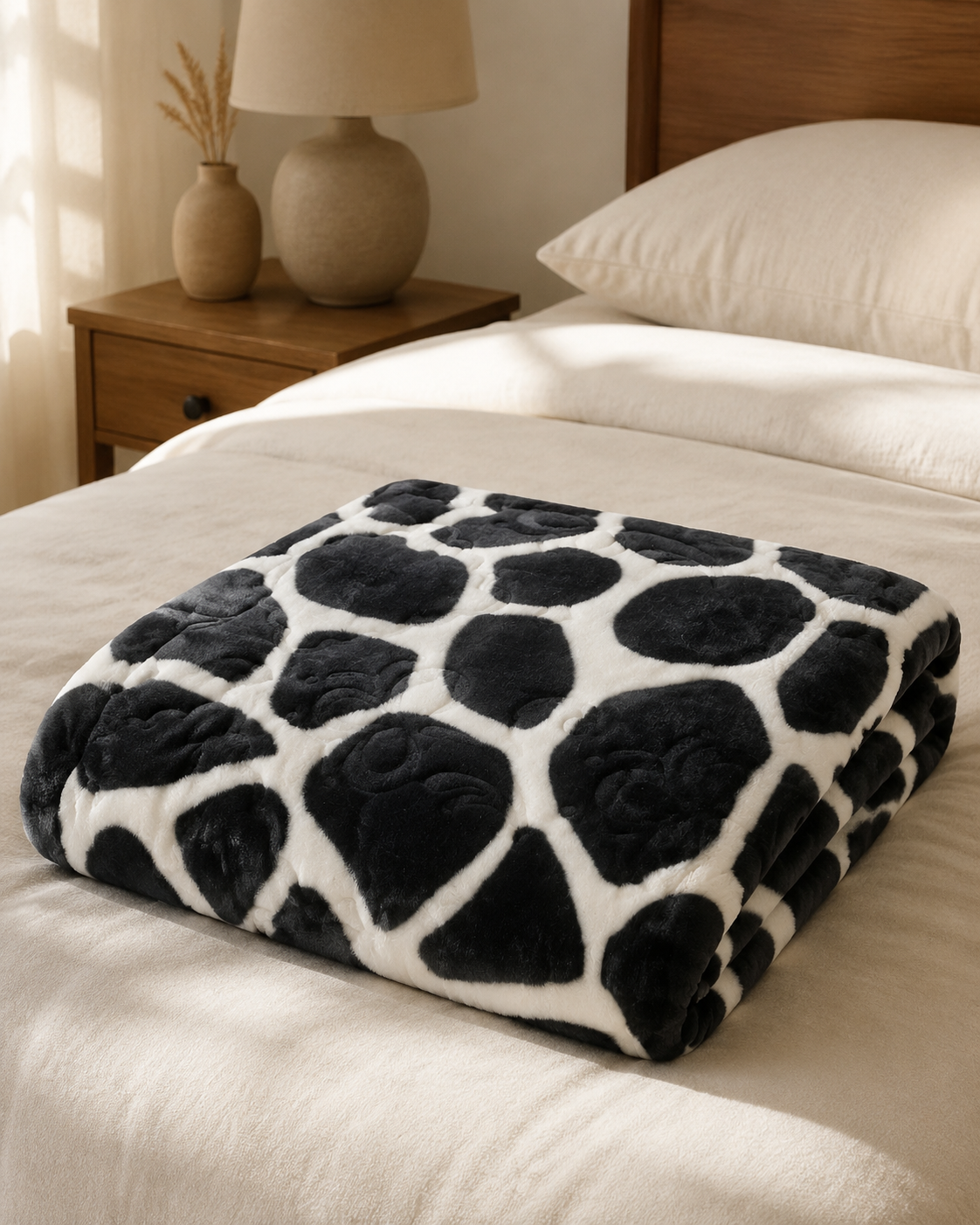Charcoal Pebble Floral Sunshine AC Comforter – 1 Piece – side product view