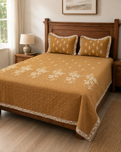 Amber Bloom Embroidered Cotton Bedspread Set – 3 Piece – hero view