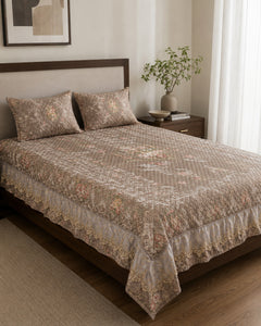 Champagne Garden Printed Silk Bedspread Set – 3 Piece – hero view
