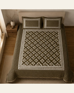 BIN-VJ-DIA-OLIVE bedding overhead view