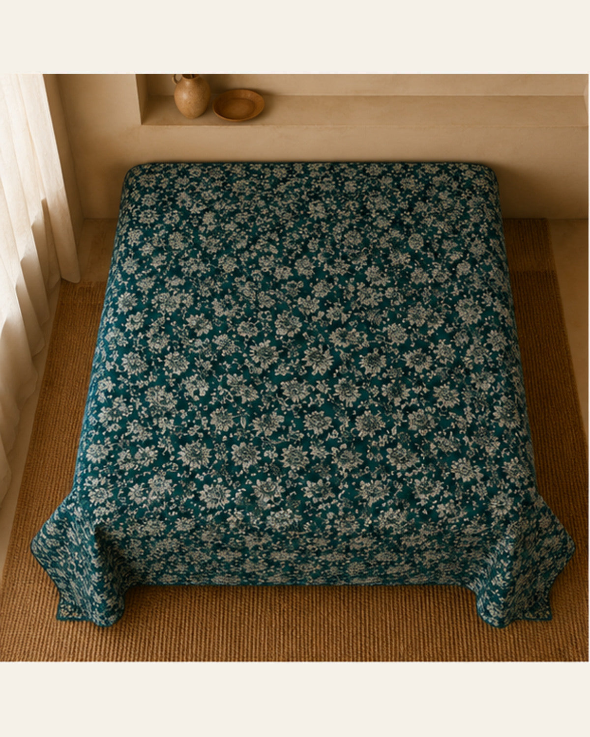 BIN-VJ-FLR-EMERALD bedding overhead view