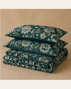 BIN-VJ-FLR-EMERALD bedding folded set