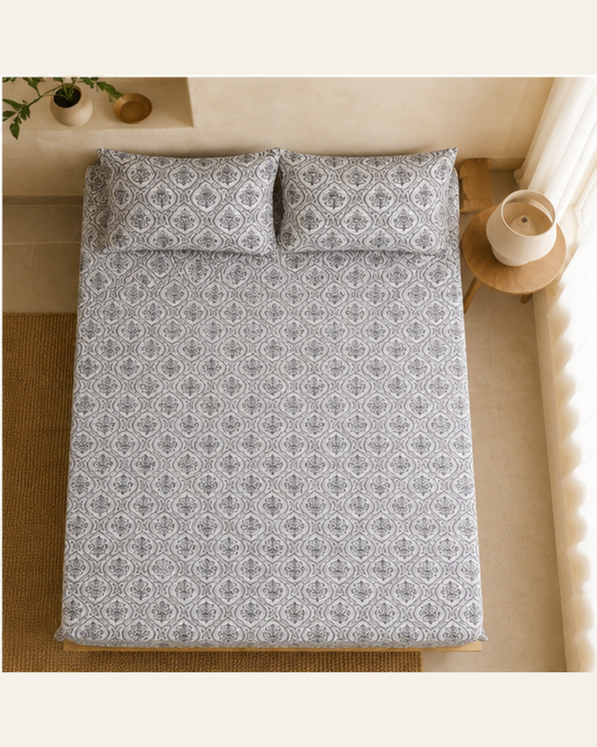 BIN-COT-DES128 bedding overhead view