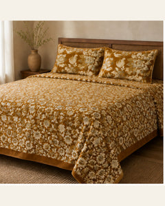BIN-VJ-FLR-MUSTARD bedding lifestyle side view