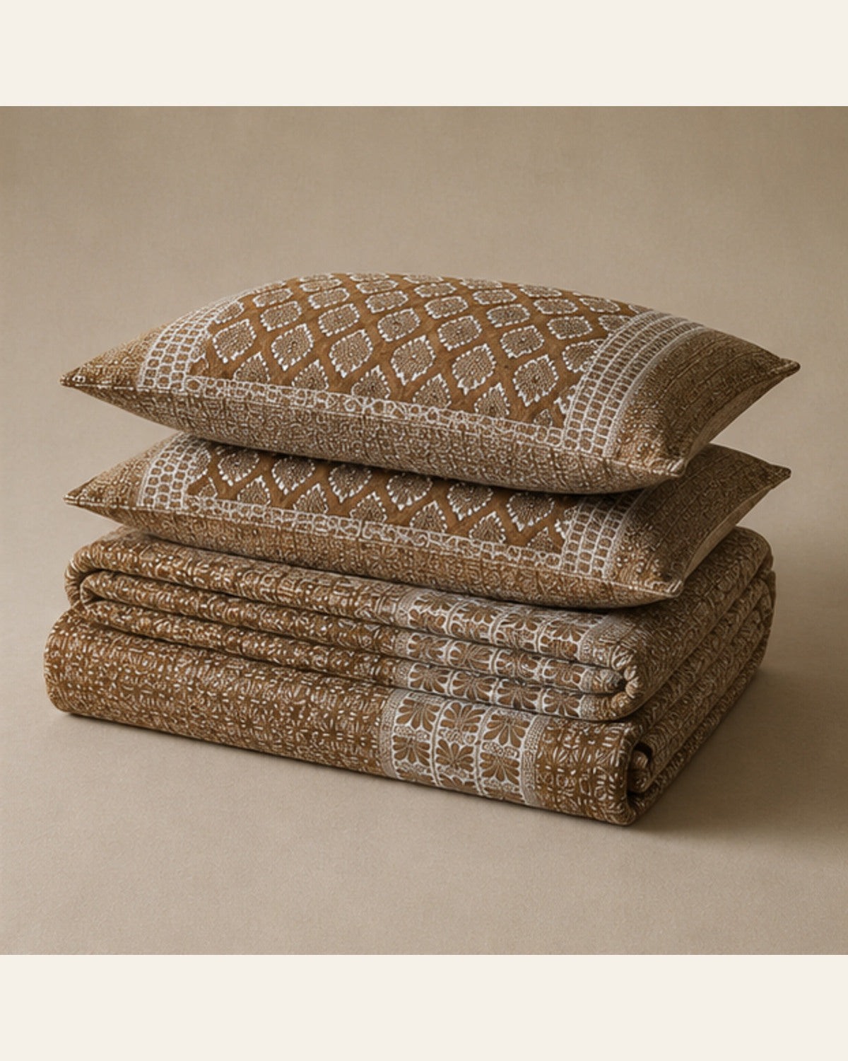 BIN-VJ-DIA-TAUPE bedding folded set